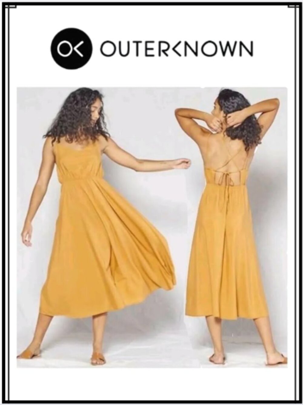 Outerknown‎ La Luna Cami Dress Golden Ochre